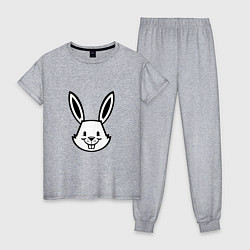 Пижама хлопковая женская Bunny Funny, цвет: меланж