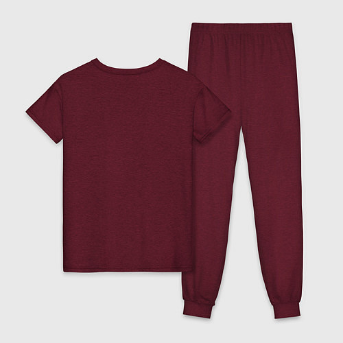 Женская пижама Лиса на полянке / Меланж-бордовый – фото 2