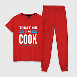 Пижама хлопковая женская Trust me Im cook, цвет: красный