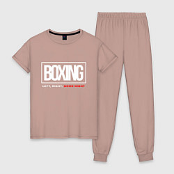 Пижама хлопковая женская Boxing good night, цвет: пыльно-розовый