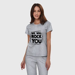 Пижама хлопковая женская We rock you, цвет: меланж — фото 2