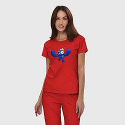 Пижама хлопковая женская Синий - Радужные друзья, цвет: красный — фото 2