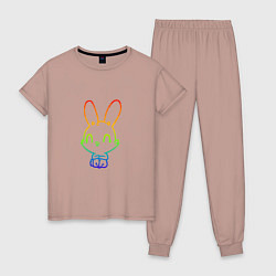 Женская пижама Радужный кролик