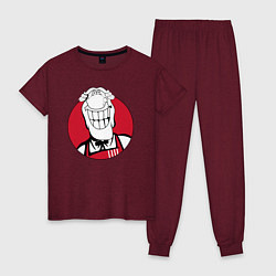 Пижама хлопковая женская Доктор Ливси - KFC Edition, цвет: меланж-бордовый