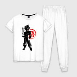 Пижама хлопковая женская Goku Son - Dragon Ball - Warrior, цвет: белый