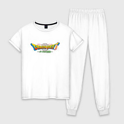 Пижама хлопковая женская Dragon Quest art, цвет: белый