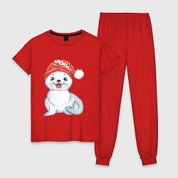 Женская пижама Новогодний тюлень