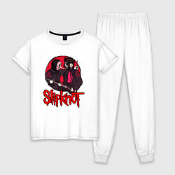 Пижама хлопковая женская Slipknot rock, цвет: белый