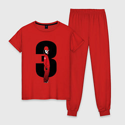 Пижама хлопковая женская Slipknot третий, цвет: красный
