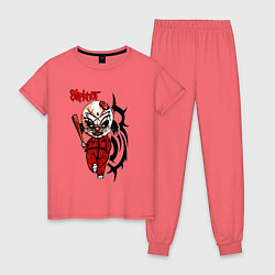 Пижама хлопковая женская Slipknot fan, цвет: коралловый
