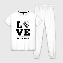 Пижама хлопковая женская Sally Face love classic, цвет: белый