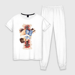 Пижама хлопковая женская L из аниме тетрадь смерти, цвет: белый