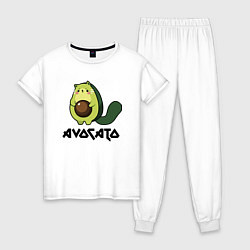 Пижама хлопковая женская Avocado - AvoCATo - Joke, цвет: белый