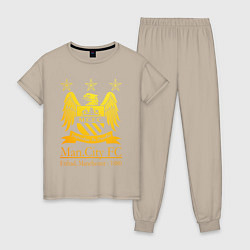 Пижама хлопковая женская Manchester City gold, цвет: миндальный