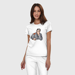 Пижама хлопковая женская Сталин фэйспалмит, цвет: белый — фото 2