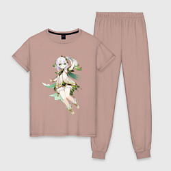 Пижама хлопковая женская Нахида - Genshin Impact, цвет: пыльно-розовый
