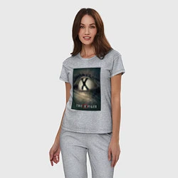 Пижама хлопковая женская X - Files poster, цвет: меланж — фото 2