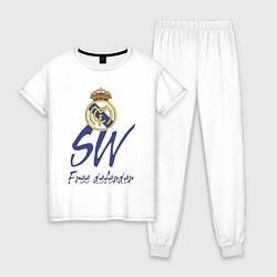 Пижама хлопковая женская Real Madrid - Spain - sweeper, цвет: белый