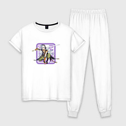 Пижама хлопковая женская Razor Neon, цвет: белый