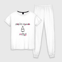 Пижама хлопковая женская Squid game style, цвет: белый