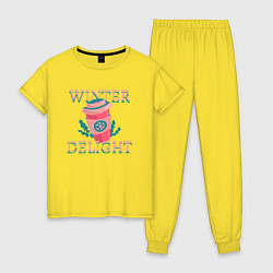Пижама хлопковая женская Зимнее наслаждение, цвет: желтый