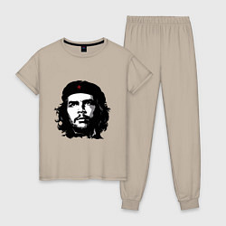 Пижама хлопковая женская Ernesto Che Guevara, цвет: миндальный