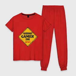 Пижама хлопковая женская Gamer zone - keep out, цвет: красный