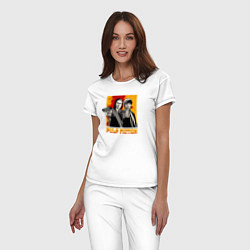 Пижама хлопковая женская Криминальное чтиво John Travolta Samuel L Jackson, цвет: белый — фото 2