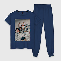 Пижама хлопковая женская Stray Kids Maxident, цвет: тёмно-синий