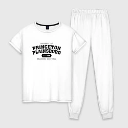 Пижама хлопковая женская Property Of Princeton Plainsboro как у Доктора Хау, цвет: белый