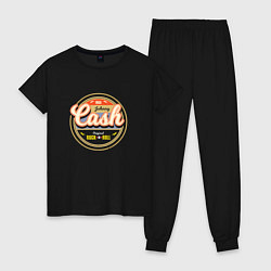 Пижама хлопковая женская Johnny Cash, цвет: черный