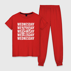 Пижама хлопковая женская Wednesday Tornado, цвет: красный
