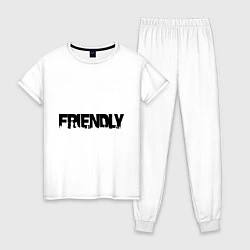 Пижама хлопковая женская DayZ: Im friendly, цвет: белый