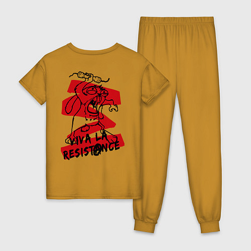 Женская пижама La resistance / Горчичный – фото 2