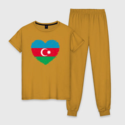 Пижама хлопковая женская Сердце Азербайджана, цвет: горчичный