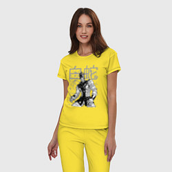 Пижама хлопковая женская Whitesnake - stand of Enrico Pucci - Jojo - part 6, цвет: желтый — фото 2