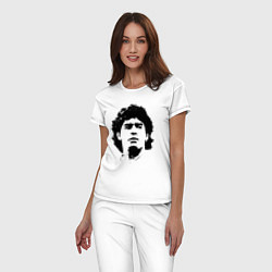 Пижама хлопковая женская Face Maradona, цвет: белый — фото 2