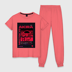 Пижама хлопковая женская Akira poster, цвет: коралловый