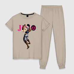 Пижама хлопковая женская Джонатан Джостар - JoJo Bizarre Adventure, цвет: миндальный
