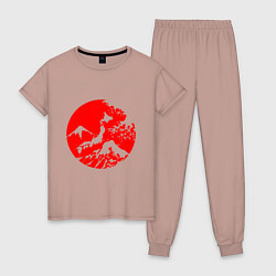 Женская пижама Флаг Японии - красное солнце