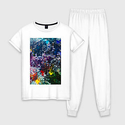Пижама хлопковая женская Пиксель мод, цвет: белый