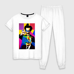 Пижама хлопковая женская Salvador Dali: Pop Art, цвет: белый
