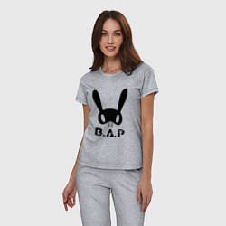 Пижама хлопковая женская B A P big logo, цвет: меланж — фото 2