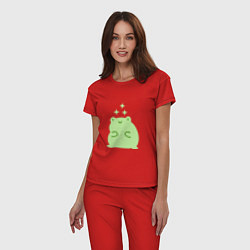 Пижама хлопковая женская Лягушка Kawaii, цвет: красный — фото 2