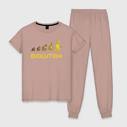 Пижама хлопковая женская Эволюция Гомера, цвет: пыльно-розовый