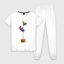 Пижама хлопковая женская Марио на финише, цвет: белый