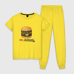 Пижама хлопковая женская VAGburger tyres, цвет: желтый