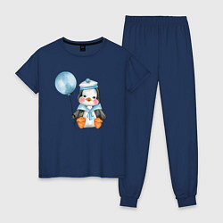 Женская пижама Пингвин с синим шариком