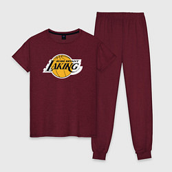 Пижама хлопковая женская Kobe Bryant laking, цвет: меланж-бордовый