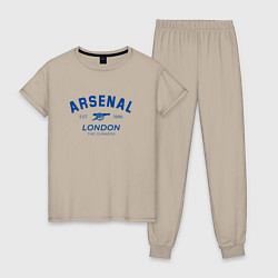 Пижама хлопковая женская Arsenal london the gunners, цвет: миндальный